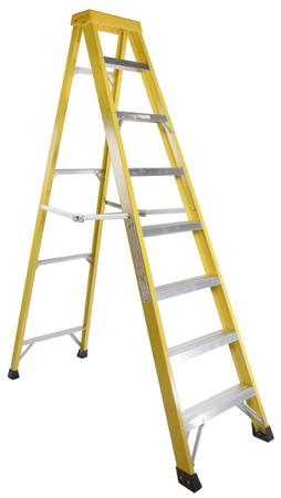 553-826 RS PRO Fibreglass 8 steps Step Ladder, 2.1m platform height