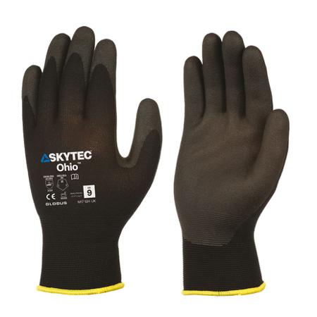 SKY053 Skytec Radius EW151 Black, Grey Nylon Cold Environment, Wet Environment Work Gloves, Size Large, Latex, Natural Rubber