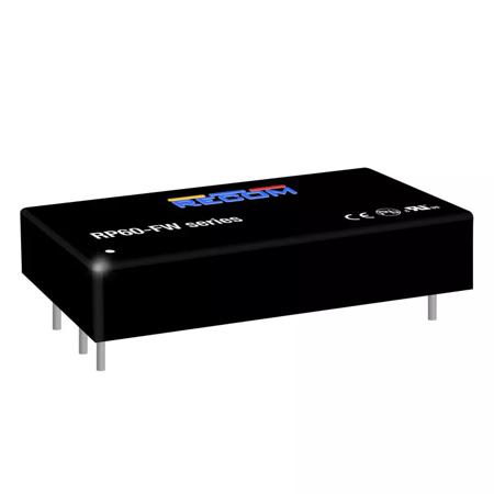 RPA60-2424SFW-P Recom RPA60-FW 60W Isolated DC-DC Converter Through Hole, Vin 9 → 36 V dc, Vout 24V dc Railway Approved