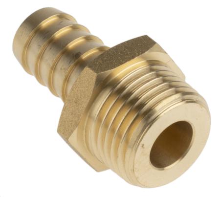 506-7294 RS Pro Straight Brass Hose Connector, 1/2 in G Male