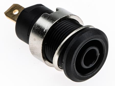 23-3000-21 Multi Contact Black Female Banana Plug - Tab, 1kV