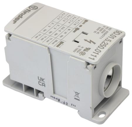9D-01-5-250-0111 Finder Non-Fused Terminal Block, 12 Way, 120mm², 100kA, 1000/1500 V AC/DC, White
