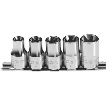 STX.40 Facom 5-Piece Metric 1/2 in Standard Socket Set, Torx