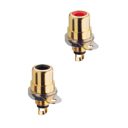 BTO 1 V Black Lumberg Jack Socket Front Mount RCA Connector Socket 1A