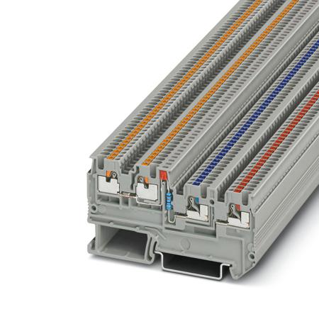 3244423 Phoenix Contact  PTIO 1.5/S/3-LED 24 RD Series Grey, 1.5mm², Triple-Level, Push In Termination