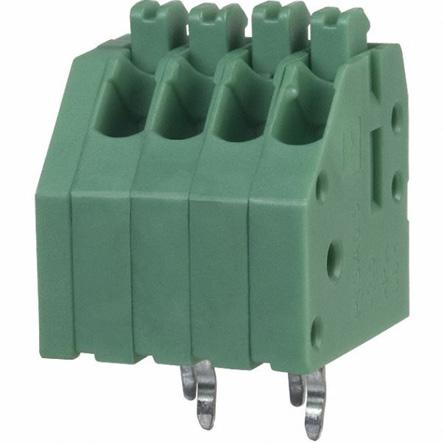 1990025 Phoenix Contact PTSA 0.5/ 4-2.5-Z Series PCB Terminal Block, 2.5mm Pitch, Through Hole Mount, 1-Row, Solder Termination