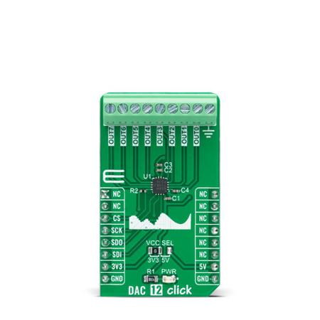 MIKROE-5097 MikroElektronika  DAC 12 Click Add On Board Signal Conversion Development Tool