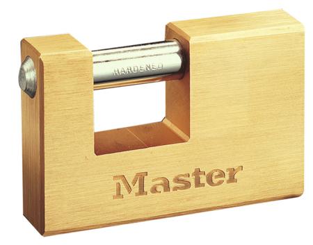 608EURD Master Lock Padlock Brass Padlock, 12mm Shackle, 85mm Body