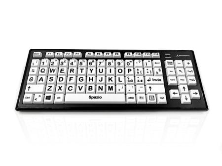 KYB-M2BLK-UCITBT Ceratech  Wireless Bluetooth Vision Impairment Keyboard, QWERTY (Italy), Multi Colour