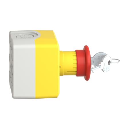 XALK188F Schneider Electric Harmony, Red/Yellow/Grey, Key Reset 40mm Mushroom Head Emergency Button