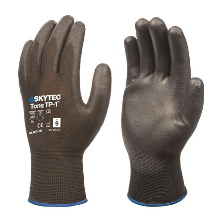 TNS0200 Skytec Tons One PU TP-1 Black Polyester Abrasion Resistant, Extra Grip Work Gloves, Size Extra Small, Polyurethane