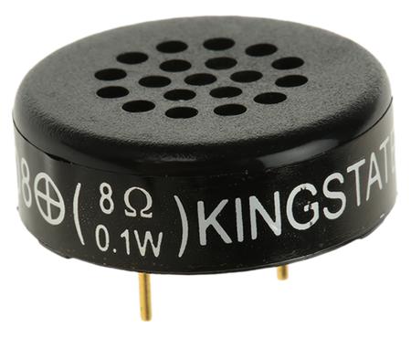 767-5373 RS PRO 8Ω 0.1W Miniature Speaker 23mm Dia. , 3.3mm Lead Length, 23 (Dia.) x 8.4mm
