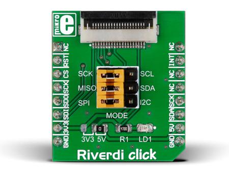 MIKROE-2100 MikroElektronika , Riverdi Click LCD Add On Board With FT8xx, zif20
