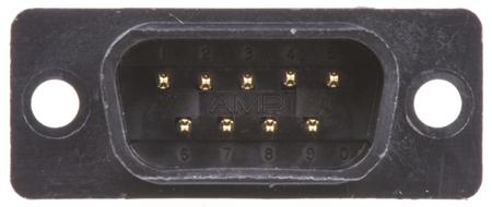 1658615-4 TE Connectivity AMPLIMITE HDF-20 Series 2.77mm Pitch 9 Way IDC D-Sub Ribbon Cable Connector, Plug, Thermoplastic Shell