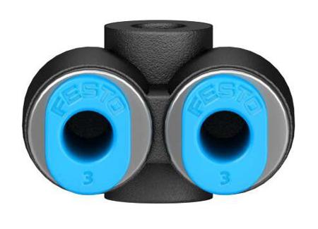 QSMY-3 Festo QSMY Y Connector, Push In 3 mm x Push In 3 mm x Push In 3 mm
