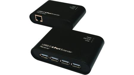 EX-1445 Exsys 4 Port USB 2.0 CAT 5 Extender, up to 50m Extension Distance