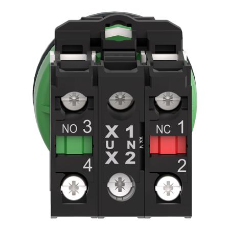 XB5FW31B5 FLUSH MOUNT WHITE ILL. PB LED 1NO1NC