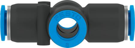 QSX-10 Pneumatic Cross Tube-to-Tube Adapter Connection A 10mm, B 10mm, C 10mm, D 10mm