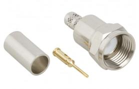 222197 Amphenol RF, Plug Cable Mount F Connector, 75Ω, Crimp Termination, Straight Body