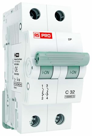 265-0183 RS PRO MCB, 2P Poles, 20A Curve C, 240V AC, 240V DC, 10 kA Breaking Capacity, MCB