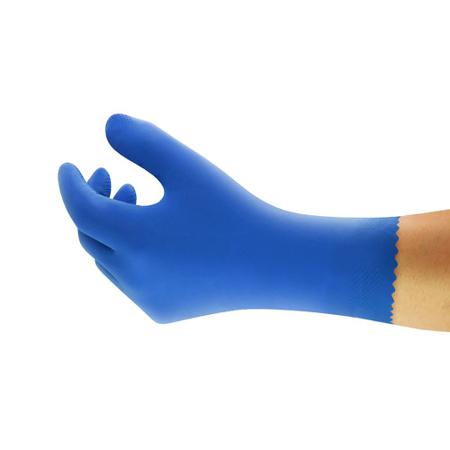 87305100BP Ansell AlphaTec Blue Latex Chemical Resistant Work Gloves, Size 10, XL, Latex Coating