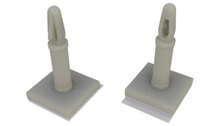 304-130 11.1mm High Nylon 66 PCB Support for 3.18mm PCB Hole, 12.7 x 12.7mm Base