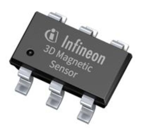 TLE493DW2B6A1HTSA1 Infineon 3-Axis Surface Hall Effect Sensor 2.8 V 24 V, I2C, TSOP, 6-Pin