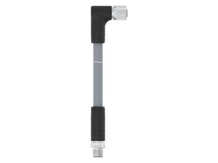 T41526B9L25-005 TE Connectivity M12 L-Code Straight Male M12 to Right Angle Female M12 Sensor Actuator Cable, Nylon, 5m
