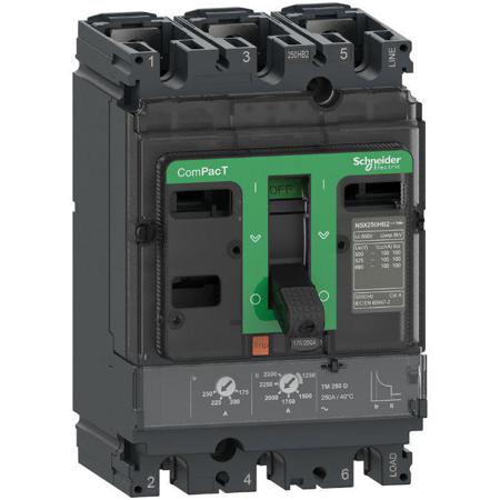 C25W3TM160 Schneider Electric, ComPacT MCCB 3P 160A, Fixed Mount