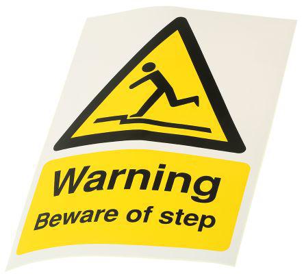 763-1651 Warning Sign with English Text Vinyl, 210 x 148mm 1 Hazard Warning