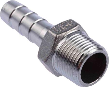 499-3748 RS Pro Stainless Steel Hexagon Hose Nipple 3/8in R(T) Male / Male 1.93in