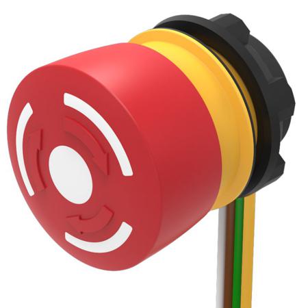 84-5230.0040 EAO Twist Release Emergency Stop Push Button, Panel Mount, 22.3mm Cutout, 1NC/1NO, IP65, IP66, IP67