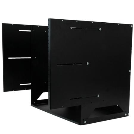 WALLSHELF8U 8U Server Rack With Steel 2-Post Frame in Black