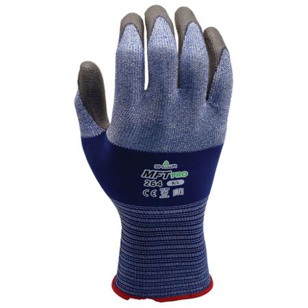 SHO2643 Showa KV660 Blue Kevlar Chemical Resistant, Cut Resistant Work Gloves, Size Large, PVC Coating