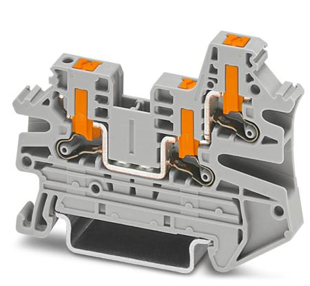 1078966 Phoenix Contact  PTV Series Grey, 0.14 → 2.5mm², Single-Level, Push In Termination, ATEX, IECEx