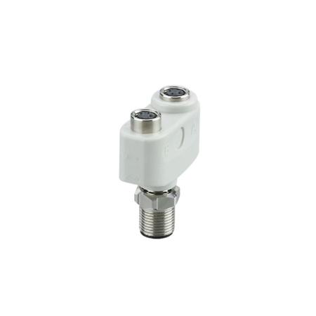 EBF012 ifm electronic Side Entry, Top Entry 1 Pole M12 Plug to 2 Pole M8 Socket Adapter