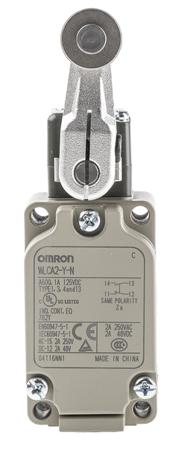 WLCA2-Y-N Omron WL Series Roller Lever Limit Switch, NO/NC, IP67, SPST, 500V ac Max, 10A Max