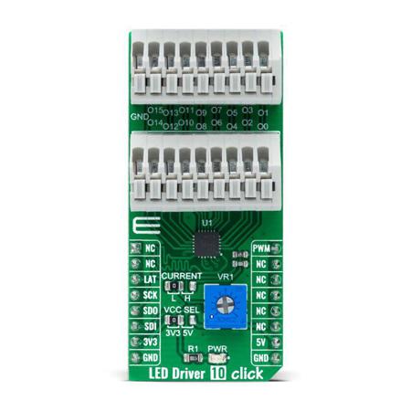 MIKROE-4787 MikroElektronika , LED Driver 10 Click LED Controller LED Driver for TLC59283 for mikroBUS socket