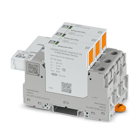 1466619 Phoenix Contact, VAL-SPP Surge Arrester 440 V dc Maximum Voltage Rating 40kA Maximum Surge Current Type 2 Arrester