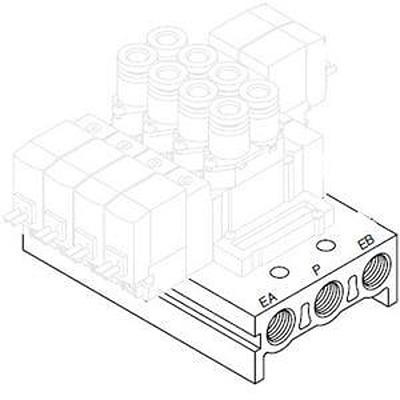 SS5Y5-41-08-C8F-Q SMC SY5000 series 8 station One-touch Fitting 8 mm Manifold Base,