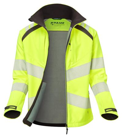 LFE915-3XL PULSAR LFE915 Yellow Men Hi Vis Softshell Jacket, 3XL