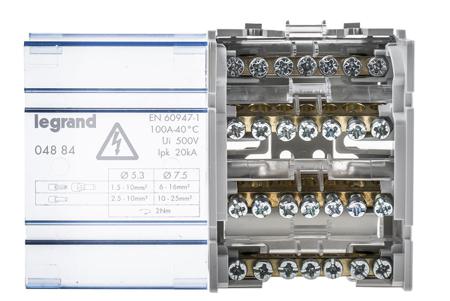 0-048-84 Interface Module, DIN Rail Mount, 4 Pole, 400 V, 100A, 86mm