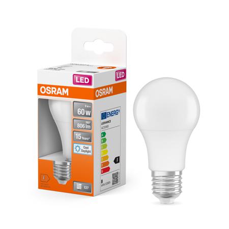 4058075428560 LEDVANCE 40580 E27 LED Bulbs 8.5 W(60W), 6500K, Cool Daylight, Classic Bulb shape