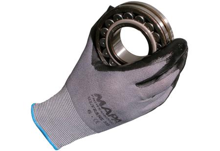 3455308---6 Mapa ULTRANE 553 Black, Grey Nitrile Assembly, Automotive Industry, Construction, Emergency Services Work Gloves, Size 6
