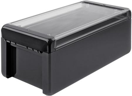96025234 B 221309 PC-V0-G-7024 Bopla Bocube Series Graphite Grey Polycarbonate V0 Enclosure, IP66, IP68, IK07, Transparent Lid, 231 x 125 x 90mm