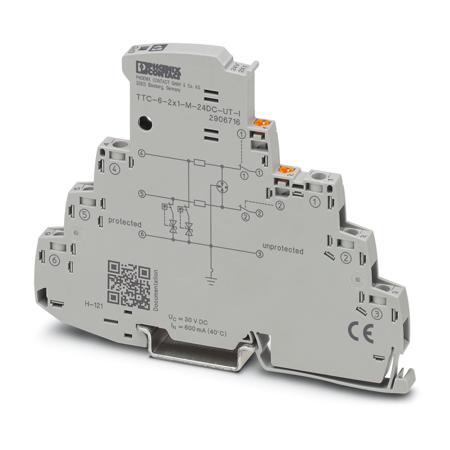 2906716 Phoenix Contact Surge Protector, 20kA, DIN Rail Mount