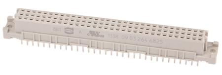 09032646825 HARTING DIN 41612 64 Way 2.54mm Pitch, Type Connector Class C2, 2 Row, Straight DIN 41612 Connector, Socket