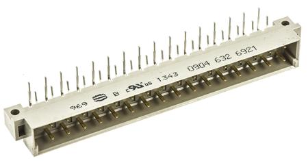 09046326921 HARTING 32 Way 5.08mm Pitch, Type D Class C2, 2 Row, Right Angle DIN 41612 Connector, Plug