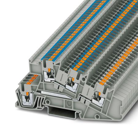 3213954 Phoenix Contact PTI Series PTI 2,5-L/N Non-Fused Terminal Block, 4-Way, 24A, 26 → 12 AWG Wire, Push In