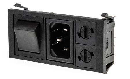 BZV03/Z0000/05 Bulgin C14 Snap-In IEC Connector Male, 10A, 250 V, Fuse Size 5 x 20mm